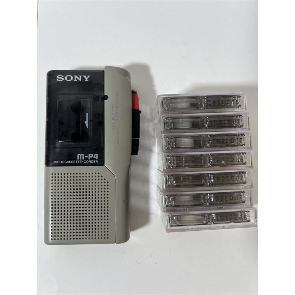 Sony M-P4 Microcassette Recorder 2-Speed - Tested & Working W/ 7‎ Tapes